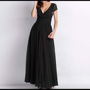 Black, Chiffon Bridesmaid Dress